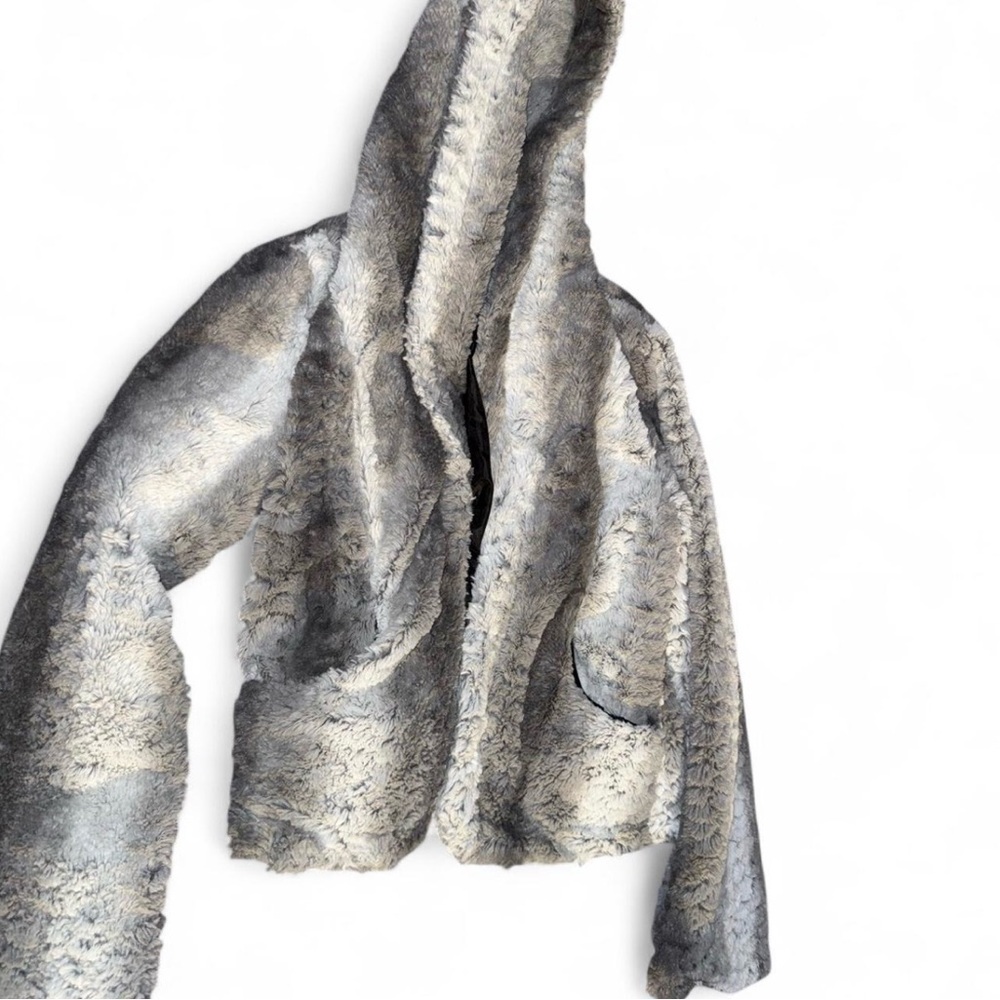 Jolt Black and Gray Faux Fur Jacket